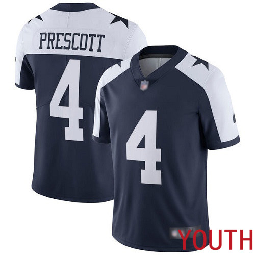 Youth Dallas Cowboys Limited Navy Blue Dak Prescott Alternate 4 Vapor Untouchable Throwback NFL Jersey